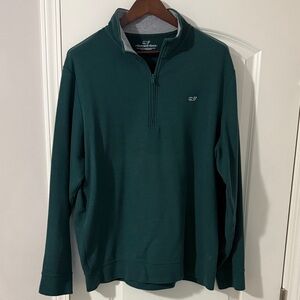 Vineyard Vines Men's Teal Zip-Up Sweater
